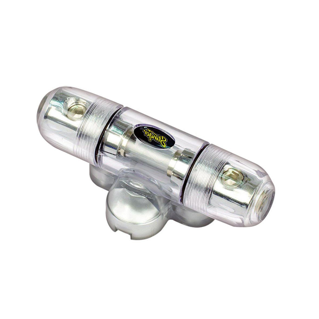 Stinger SPD5801 PRO MIDI Fuse Holder 4 or 8 Gauge Input/Output Shoc-Krome, Silver
