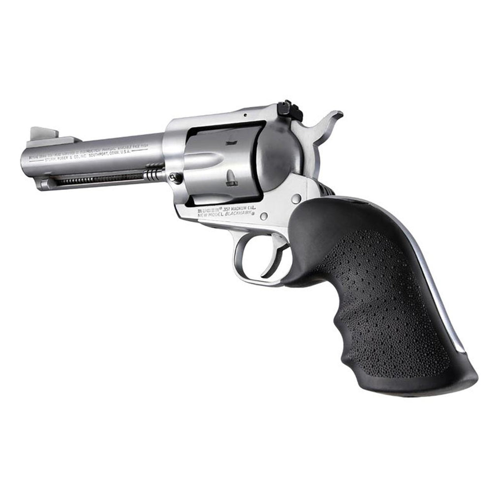 Hogue Rubber Monogrip Revolver Stock with Finger Grooves for Ruger Blackhawk / Single Six, Black - 83000
