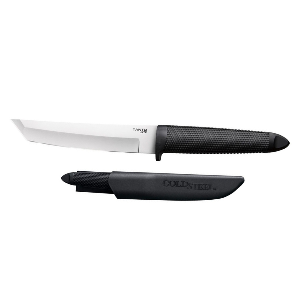 COLD STEEL Tanto Lite Durable Lightweight German 4116 Stainless Steel 6" Fixed Blade Outdoor Hunting Utility Knife, Non-Slip Kray-Ex Handle, Secure-Ex Sheath