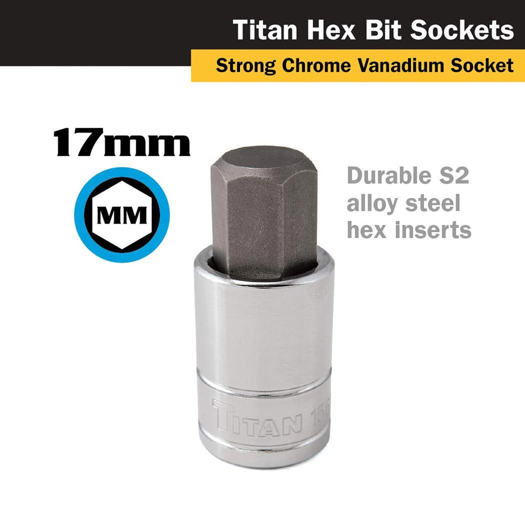 Titan 15617 1/2-Inch Drive x 17mm Hex Bit Socket