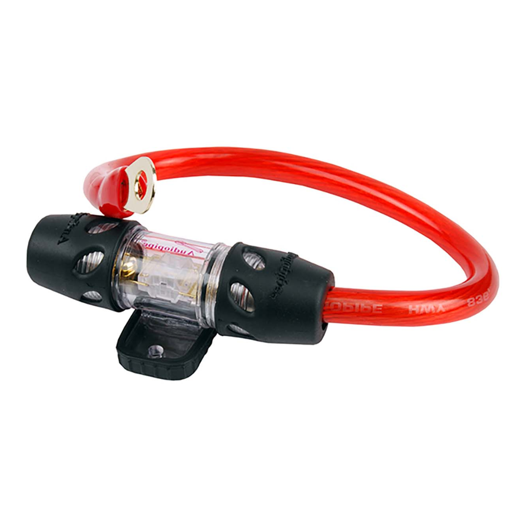 Audiopipe NQ604 AFC Inline Fuse Holder Kit with 80A Fuse & 1 ft 4 Gauge Power Cable – Car Audio Power Protection
