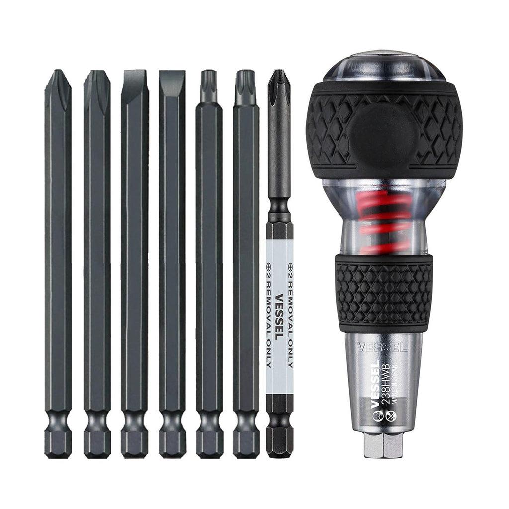(USA Official) Impact & Out Screwdriver with 7pcs bits and Pouch