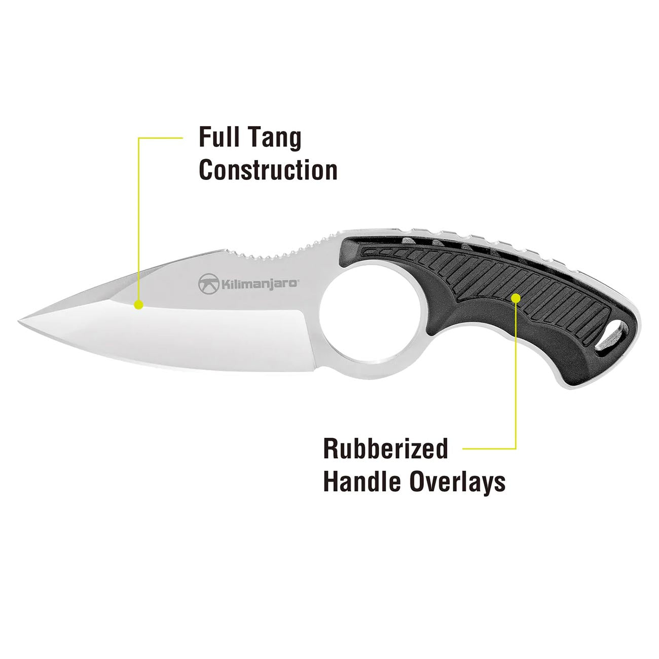 Kilimanjaro Stretta 910106 6.75" Drop Point Neck Knife – Fixed Blade EDC Knife with Sheath, Compact Outdoor Utility Knife