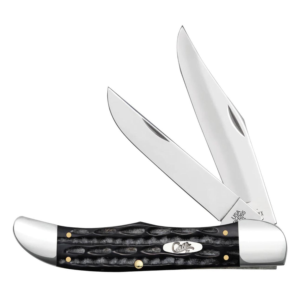 Case XX WR POCKET KNIFE JIGGED BUFFALO HORN FOLDING HUNTER W/SHEATH, ITEM 65030, LENGTH CLOSED 5 1/4 INCH (BH265 SS)