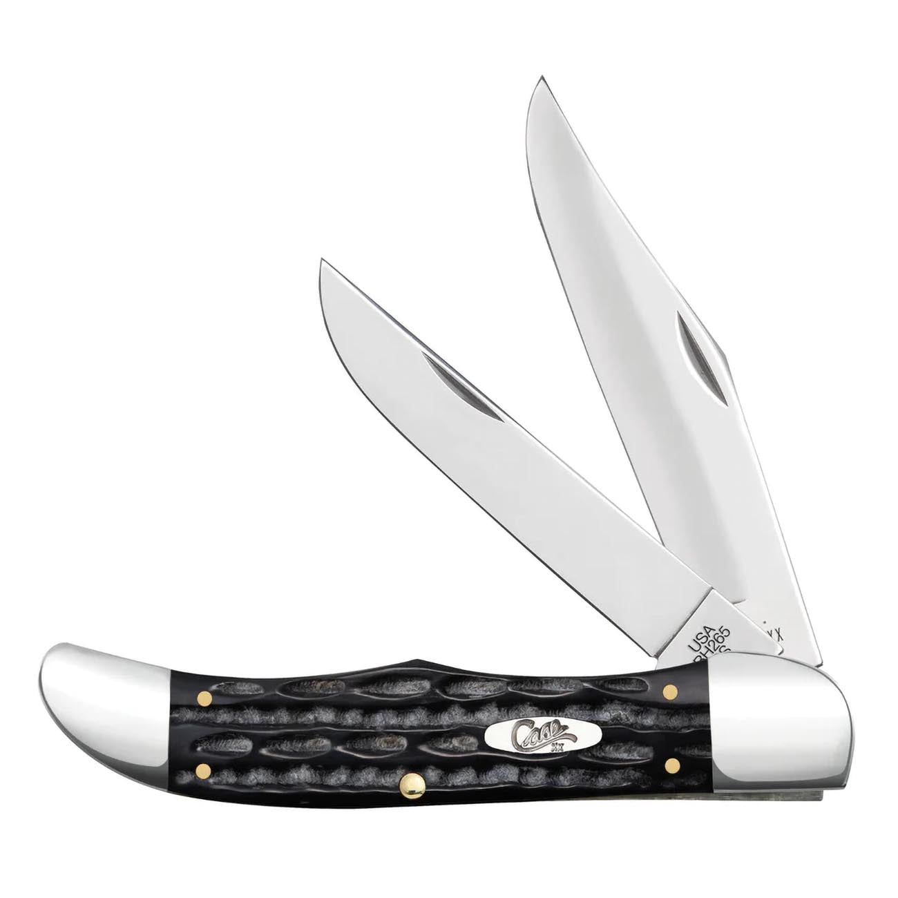 Case XX WR POCKET KNIFE JIGGED BUFFALO HORN FOLDING HUNTER W/SHEATH, ITEM 65030, LENGTH CLOSED 5 1/4 INCH (BH265 SS)
