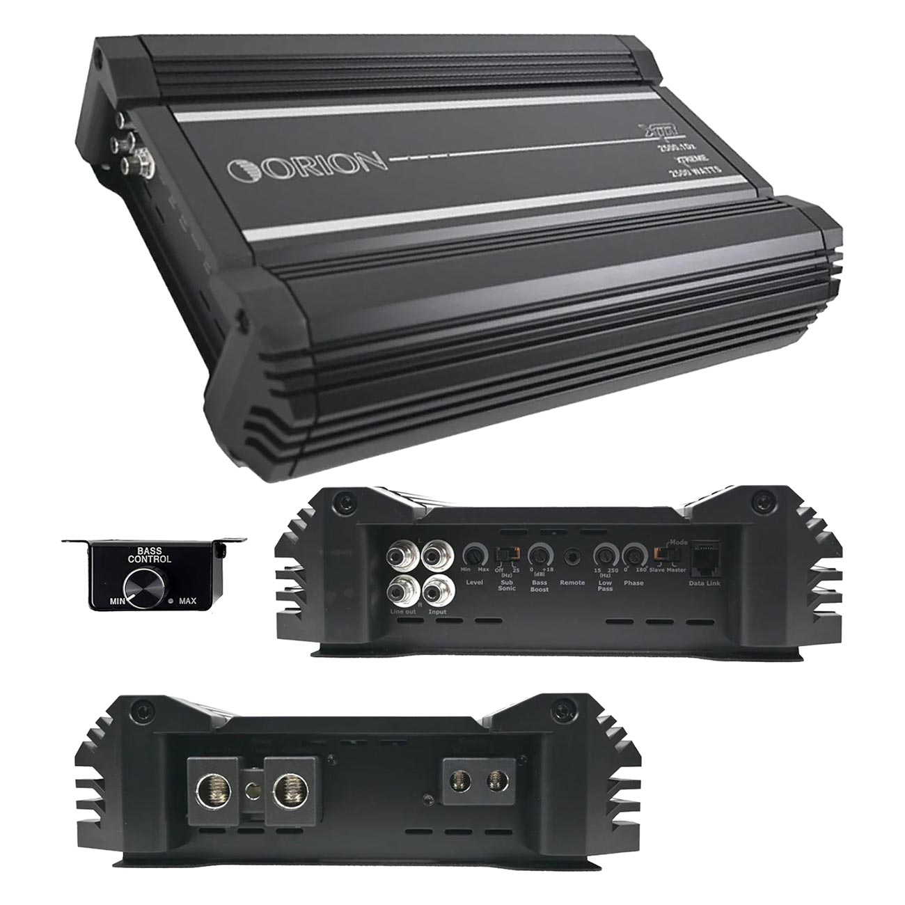 Orion XTR Series XTR2500.1DZ High Power Monoblock Class-D Car Amplifier - 2500W RMS, 1-Ohm Stable, Low-Pass Crossover, Bass Boost Control, MOSFET Power Supply, Bass Knob Included, Made in Korea