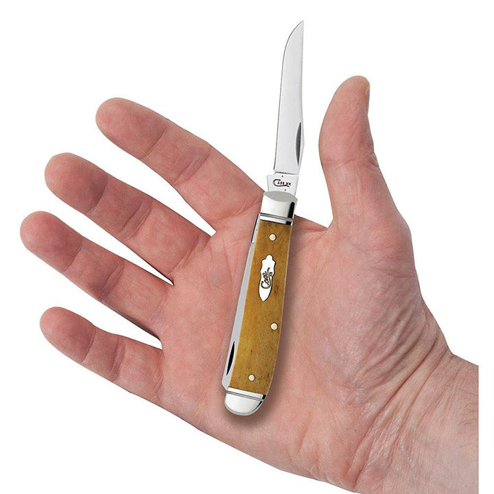 Case WR XX Pocket Knife Smooth Antique Bone Mini Trapper Item #58188 - (6207 SS) - Length Closed: 3 1/2 Inches