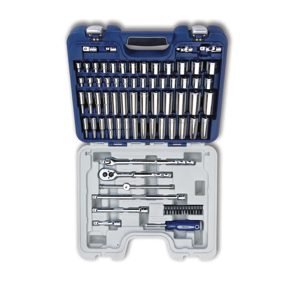 Williams 50607 79 Piece 3/8" Drive Deluxe Tool Set 6 and 12 Point Rugged-Case-System Tool Set, SAE and Metric, with 1/4" Hex Screwdriver Bits