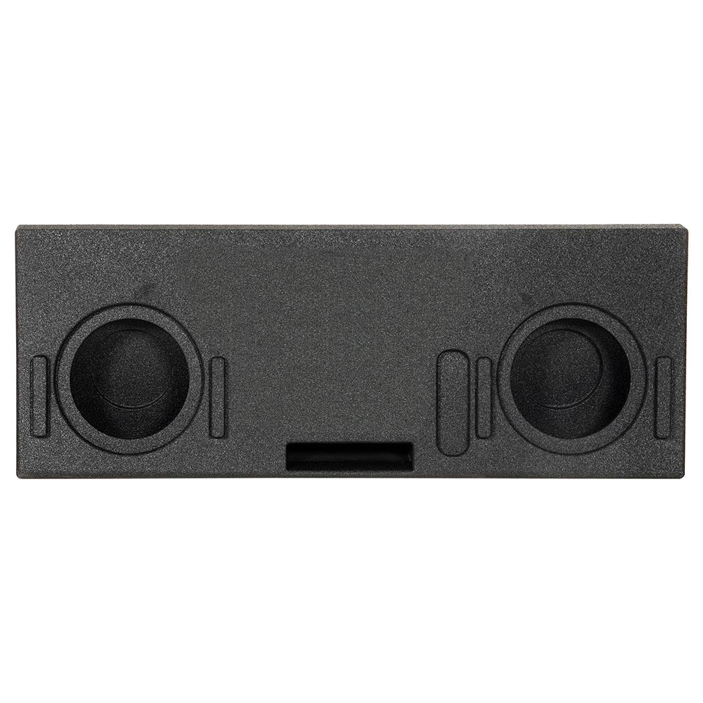 Q Power 10 Inch Easy Set Dual Ported 36 Hz Subwoofer Enclosure Car Audio Fiberboard Box with Durable Bed Liner Finish for Toyota Tundra, Black