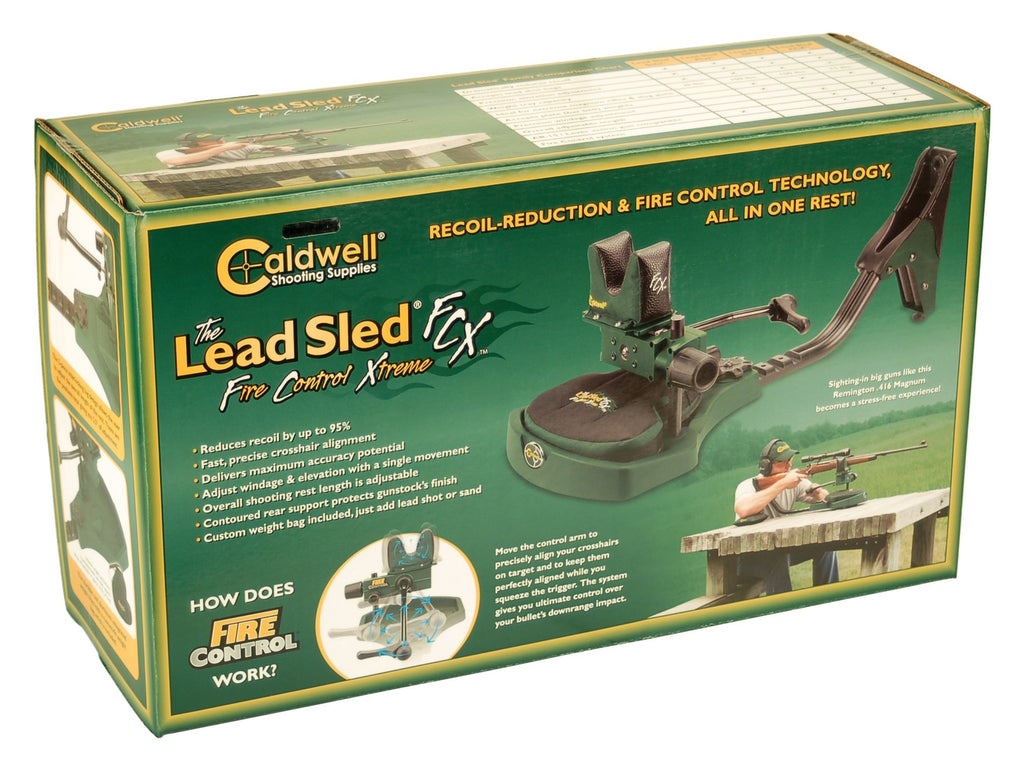Caldwell Lead Sled FCX Adjustable Ambidextrous Recoil Reducing Rifle Shooting Rest for Range, Shooting Stability, Sight In and Outdoors