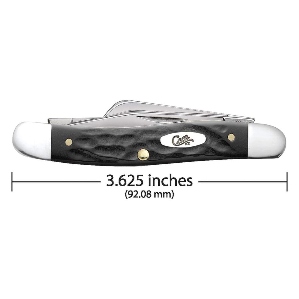 Case WR XX Pocket Knife Rough Black Jigged Synthetic Medium Stockman Item #18222 - (6318 SS) - Length Closed: 3 5/8 Inches