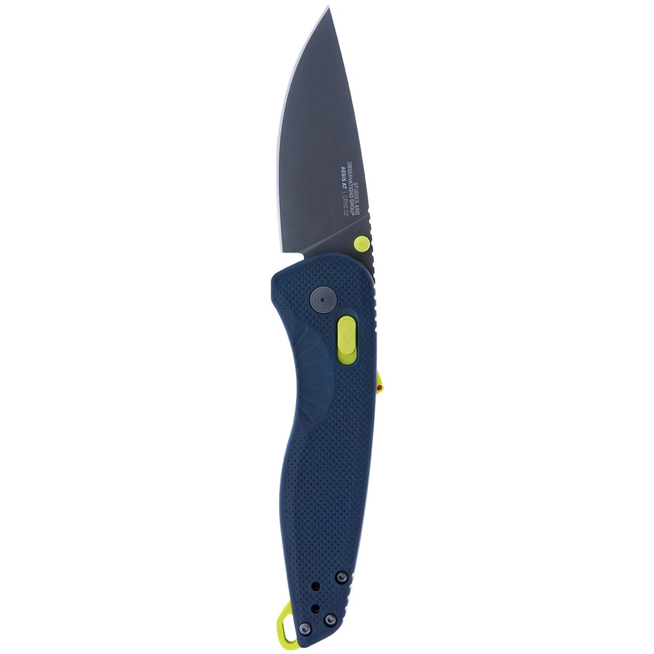 SOG Aegis AT Ambidextrous Outdoor Pocket Easy to Carry Folding Knives | CRYO D2 Stainless Steel Blade | AT-XR Lock, Indigo/Acid
