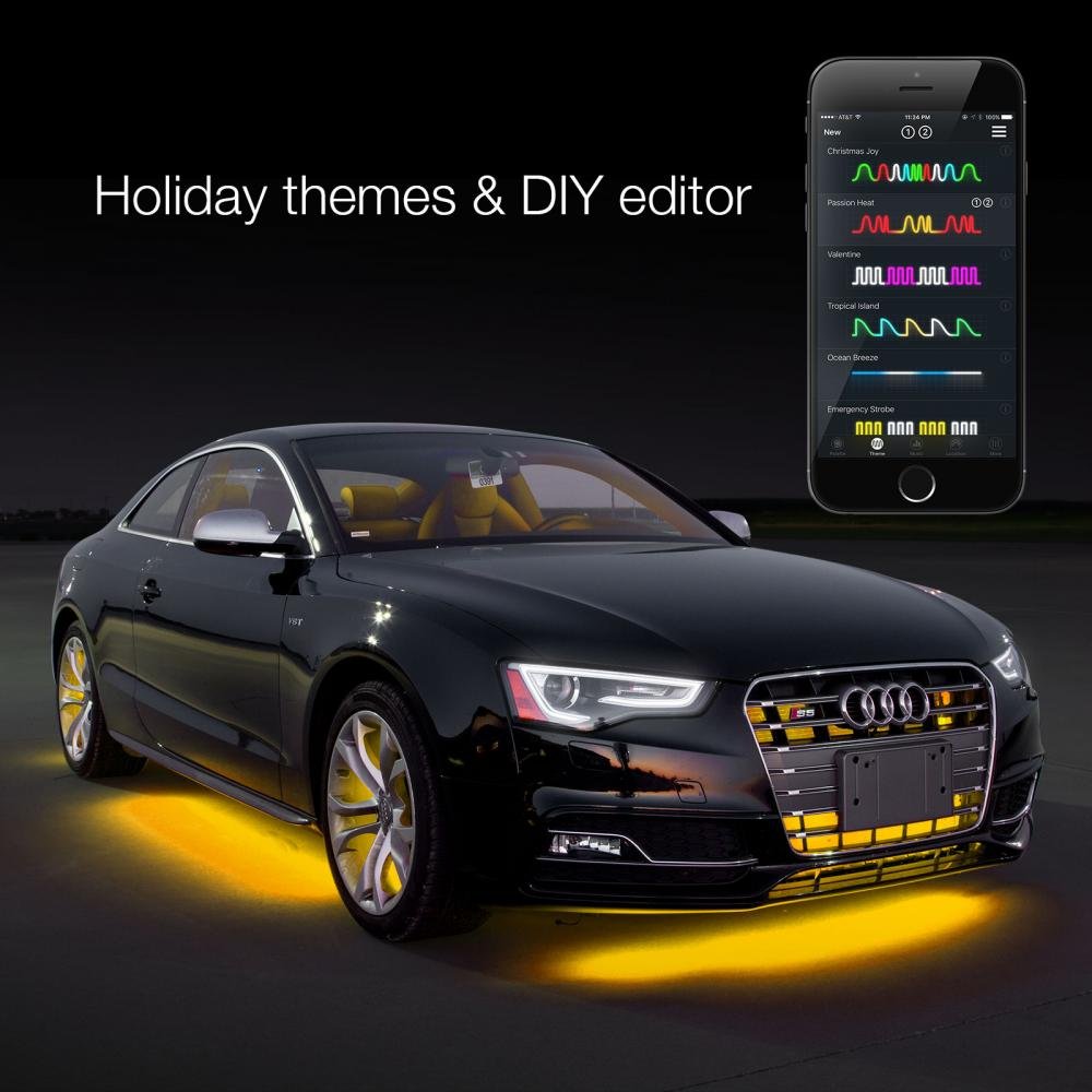 XKGLOW chrome App Control Car Standard LED Accent Light Kit - Under Glow - KSCARSTANDARD