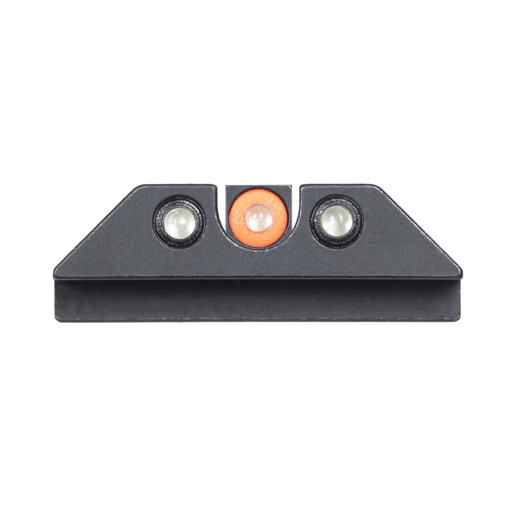 Night Fision Tritium Night Sight Set Compatible with Glock 17/17L/19/22-28/31-35/37-39/45, Orange Front Ring, U Notch Black Rear Rings