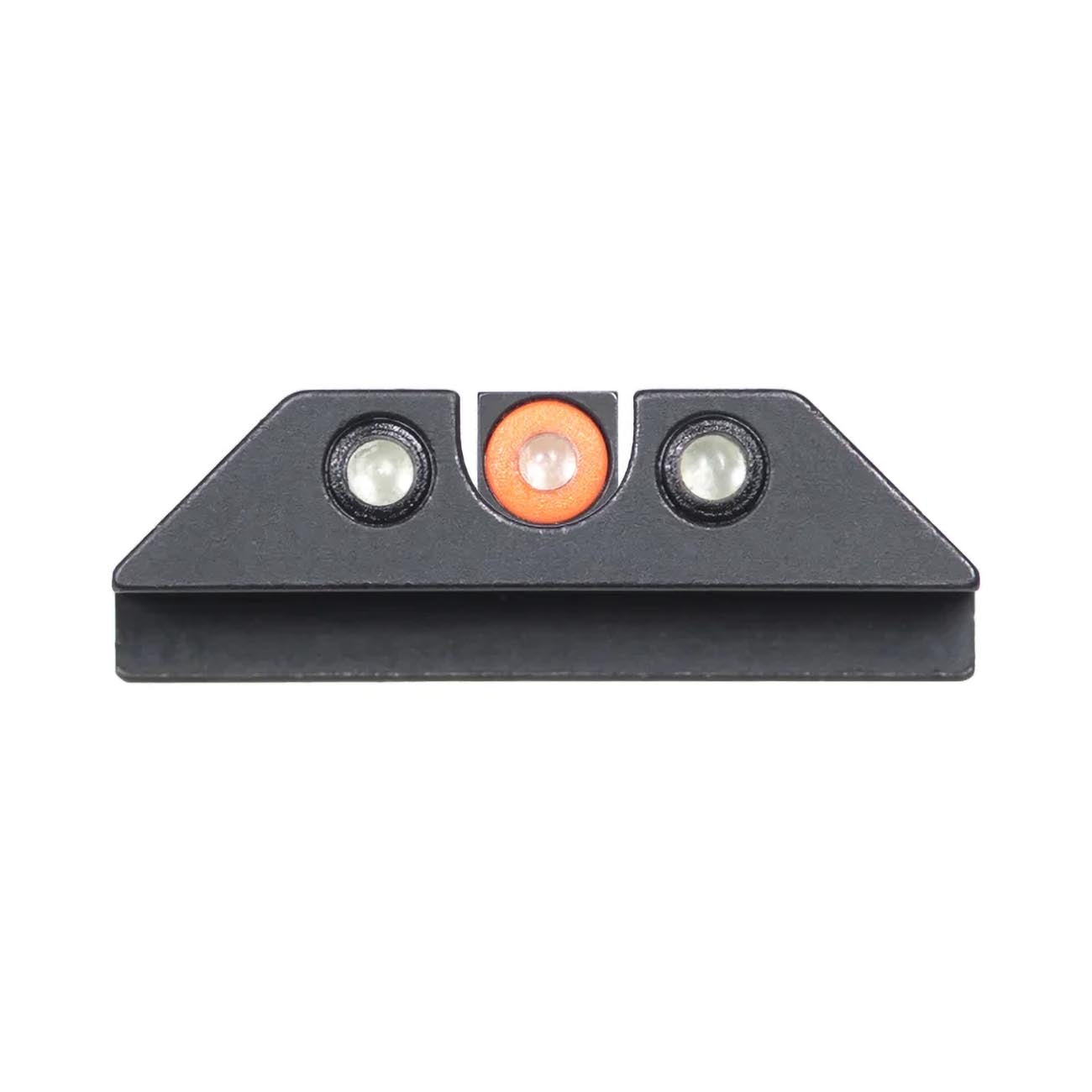 Night Fision Tritium Night Sight Set Compatible with Glock 17/17L/19/22-28/31-35/37-39/45, Orange Front Ring, U Notch Black Rear Rings