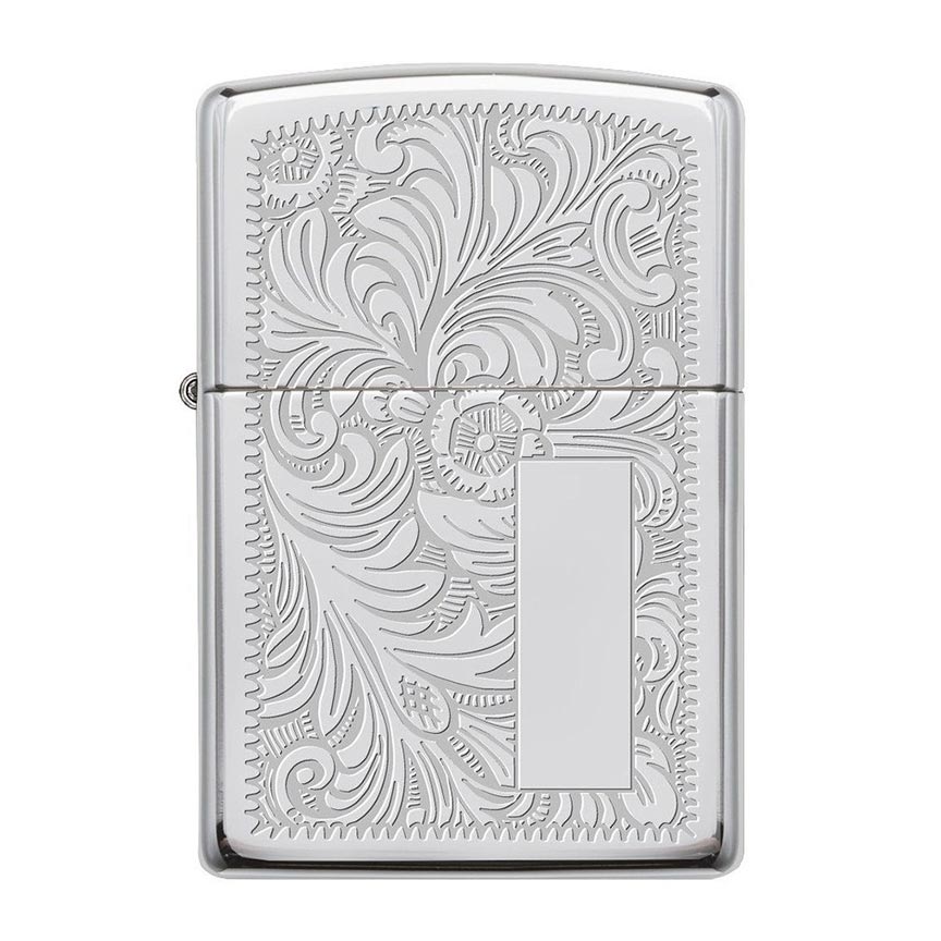 Zippo Venetian High Polish Chrome Pocket Lighter
