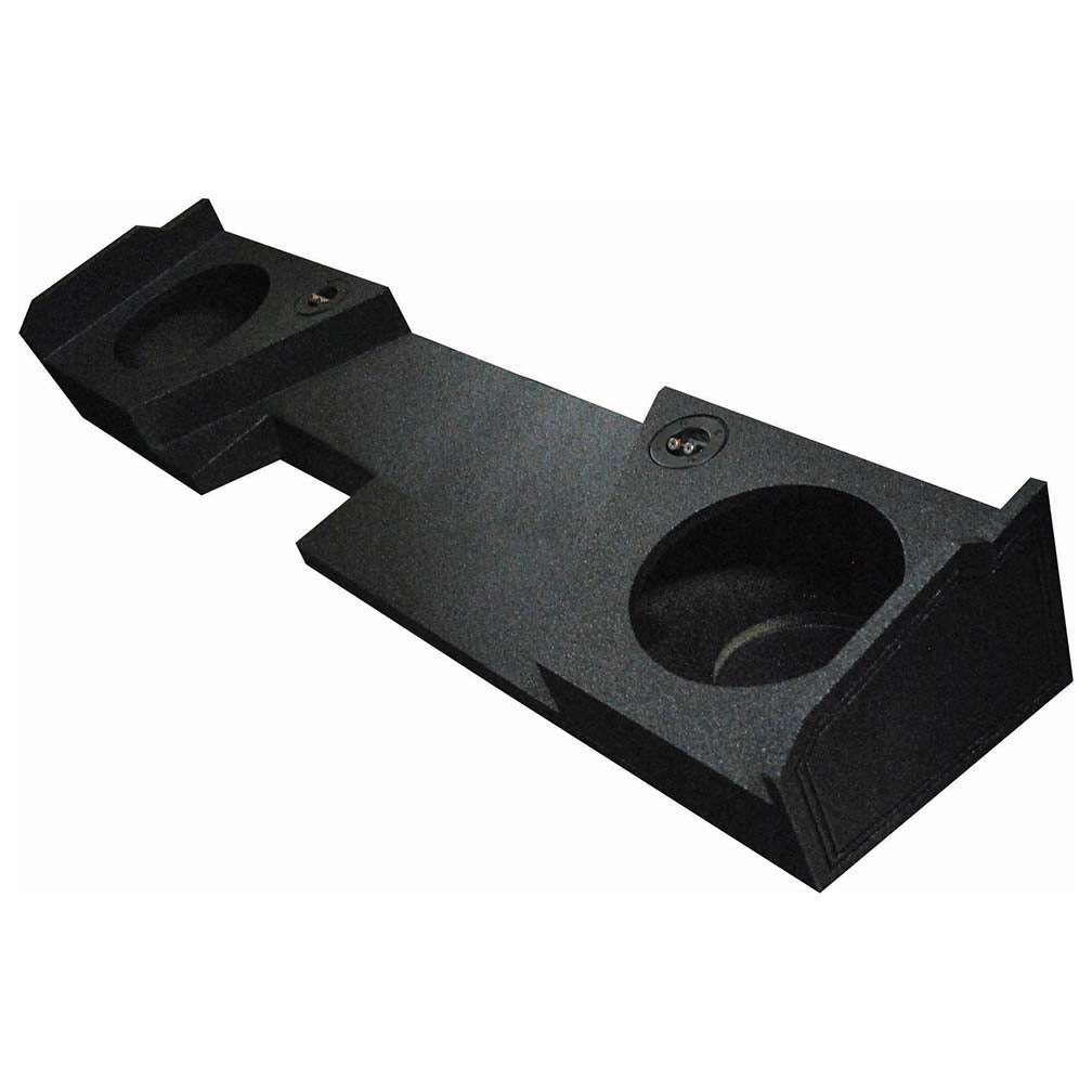 QPower QBGMC10 2014 DCAB Underseat Downfire 10 Inch 2 Hole Sealed Subwoofer Box for 2014 to 2019 Chevy/GMC Double Cab Models, Not for Crew Cab Models