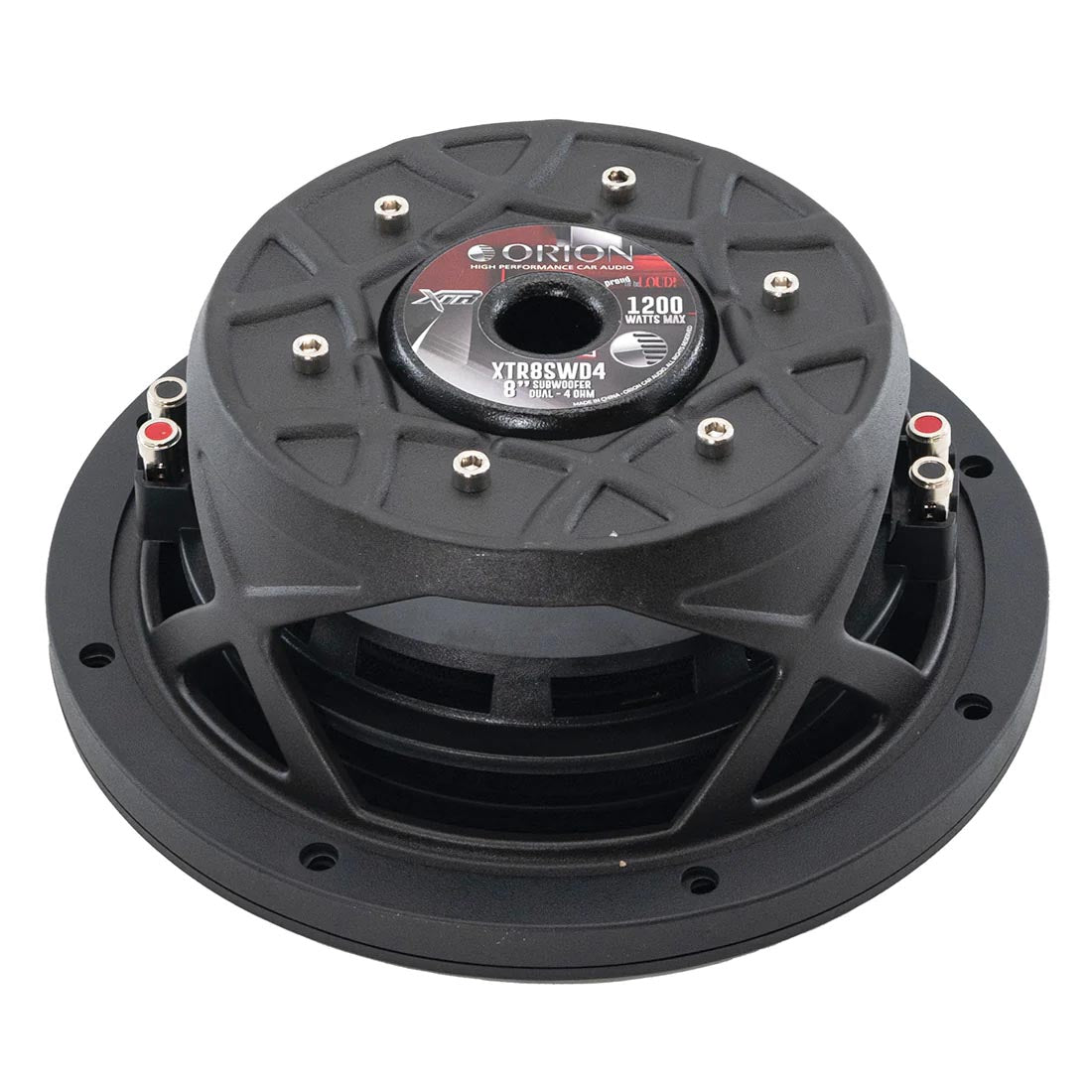 Orion XTR Series XTR8SWD4 Free Air Slim Shallow Mount 8” Car Subwoofer, 1200W Max Power, 300W RMS, Dual 4 Ohm, UV Coated Cone, NBR Surround – OEM Sub Replacement Compact for Lexus, BMW, Nissan, & More