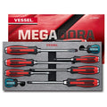 VESSEL MEGADORA Tang-Thru Screwdriver Set 8pcs. 9308EVA (EVA Foam set/Tang Thru)