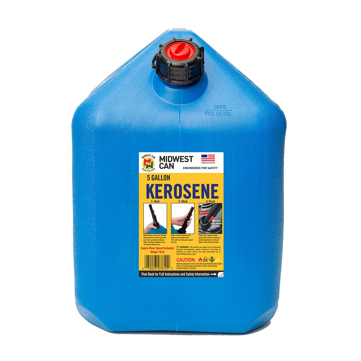 Midwest Can 7610 5 Gallon Kerosene Can w/Quick Flow Spout