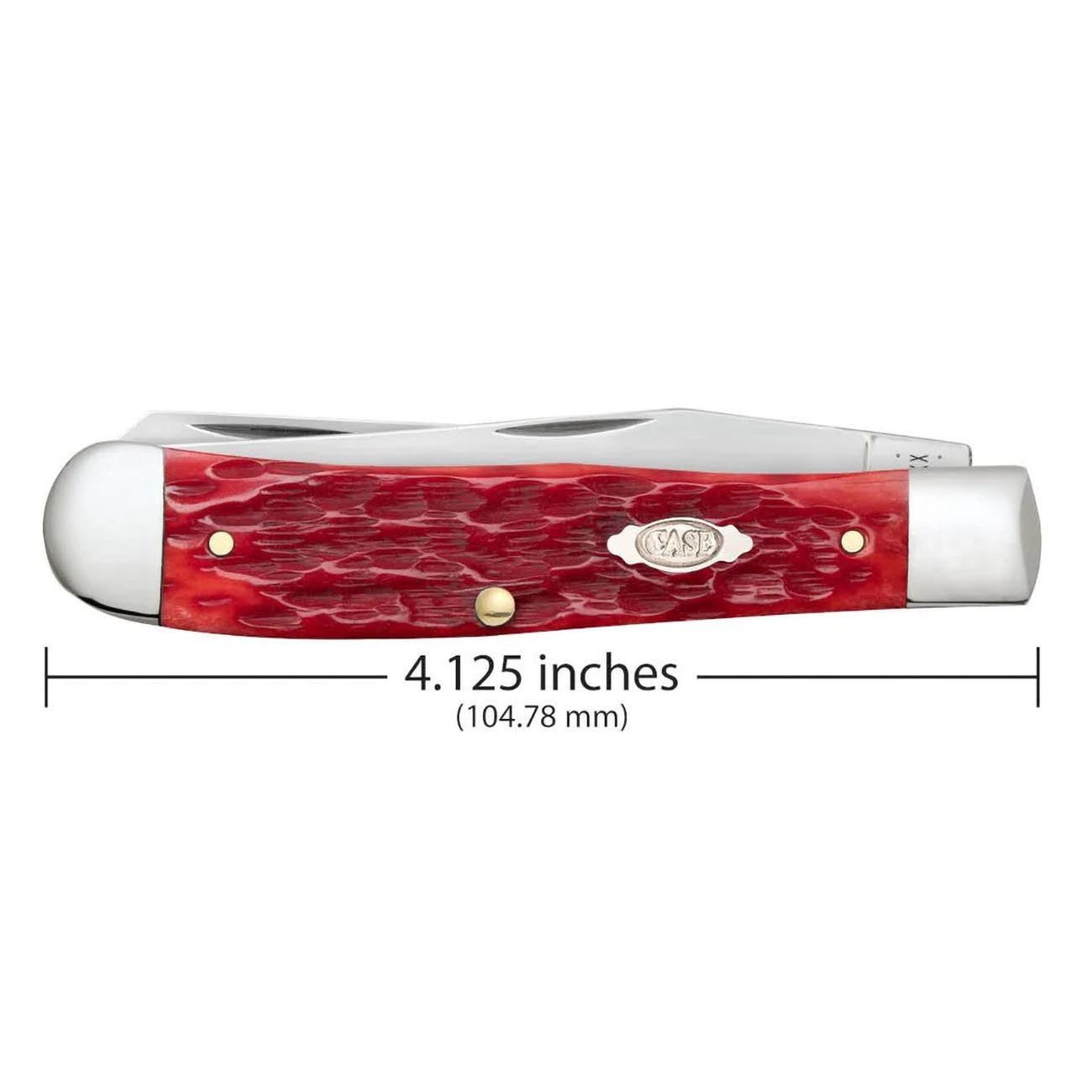 Case Dark Red Bone CS - Peach Seed Jig Trapper (6254C CS) w/Pocket Clip