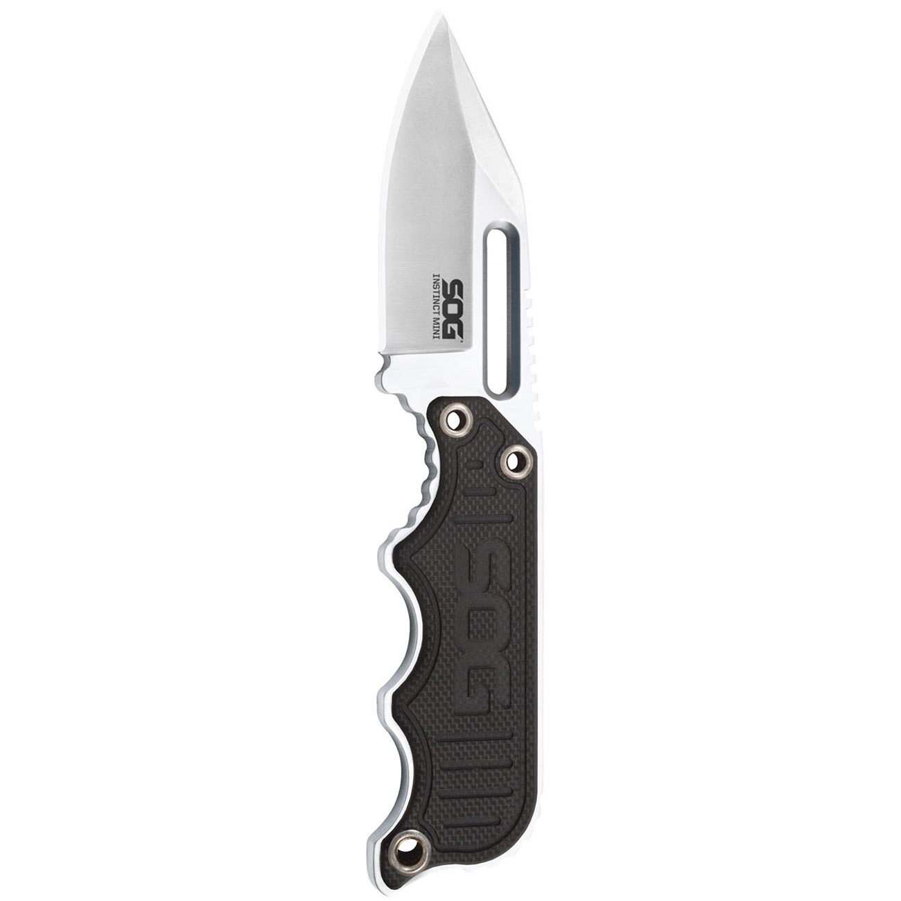 SOG Instinct Mini Small Fixed Blade Knife- 8.75 Inch x 1 Inch x 4 Inch Full Tang Adjustable Clip Belt or Boot Knife with Tactical Knife Sheath and Neck Knife Lanyard (NB1002-CP)