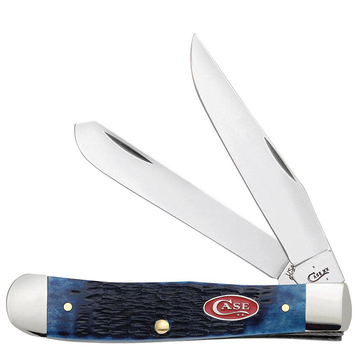 Case WR XX Pocket Knife Navy Blue Jigged Bone Trapper Item #7051 - (6254 SS) - Length Closed: 4 1/8 Inches