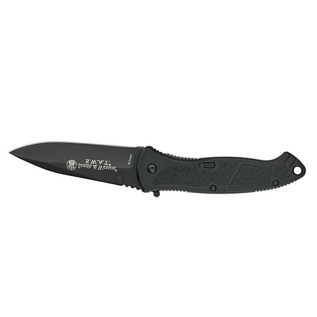 Smith & Wesson Large S.W.A.T. SWATLB 8.5in S.S. Assisted Opening Knife with 3.7in Drop Point Blade and Aluminum Handle for Tactical, Survival and EDC