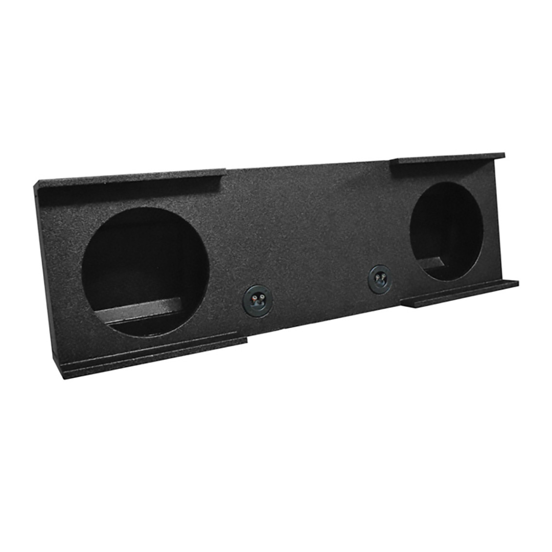 QPower QBomb Easy Set Dual Ported 12 inch Subwoofers Box Enclosure Car Audio with Bedliner Spray for GMC Chevy Crew Cab 2007-2013