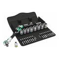Wera 05004049001 29-Piece 3/8″ Drive Zyklop Speed Ratchet SAE Socket & Long Bit Set – 9 SAE Sockets, Bits, Extensions & Textile Case
