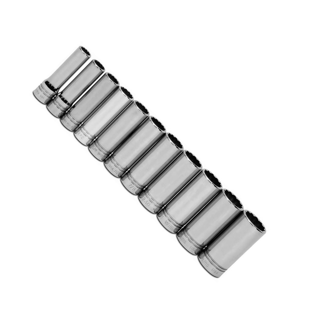 Williams WSSD-11RC 11-Piece 1/2-Inch Drive Deep 12 Point Socket Set