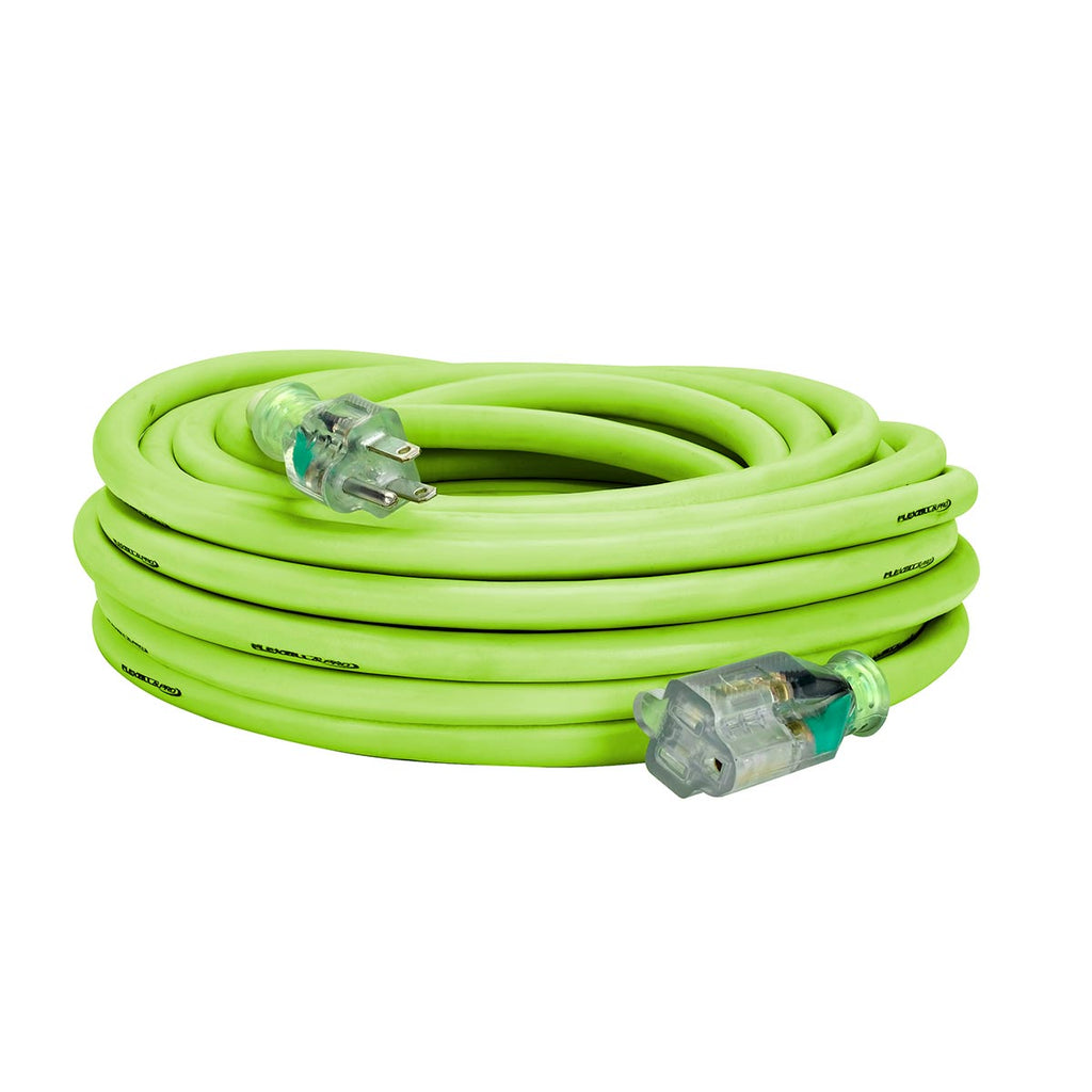 Flexzilla Pro Extension Cord, 10/3 AWG SJTW, 50 ft., Lighted Plug, Indoor/Outdoor, ZillaGreen - FZ512930