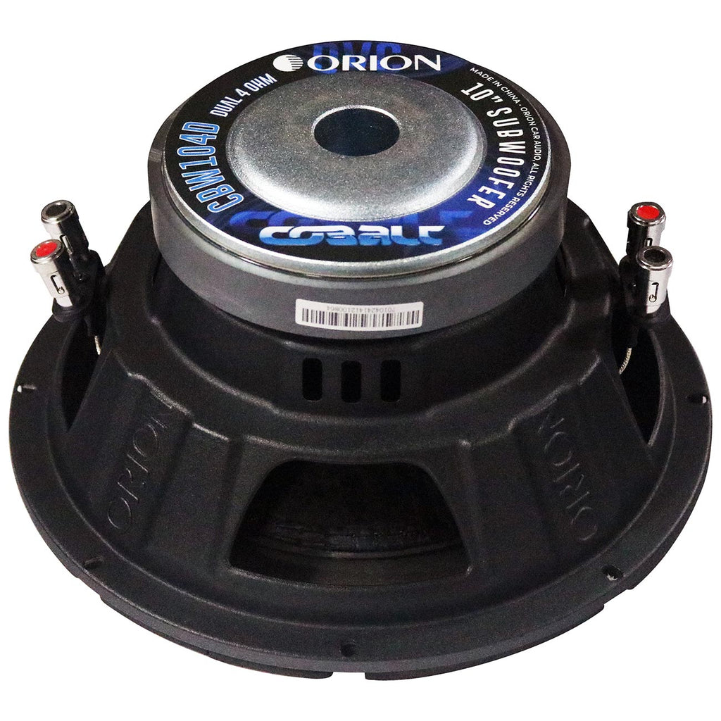 ORION CBW104D Cobalt Series 10” Car Subwoofer, 1200W Max, 300W RMS, Dual 4 Ohm, 2” OFC Voice Coil, UV-Coated Cone, Foam Surround – Reliable Subwoofer for Car Audio Systems & Sub Boxes