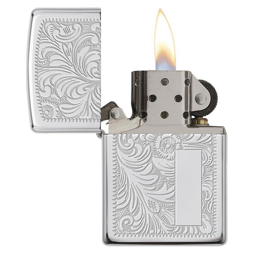 Zippo Venetian High Polish Chrome Pocket Lighter