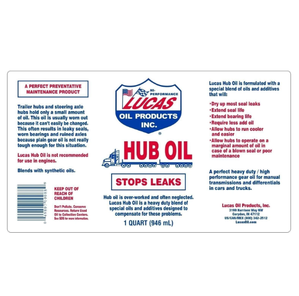 Lucas Oil 10088 Hub Oil, 1. gallons (4)