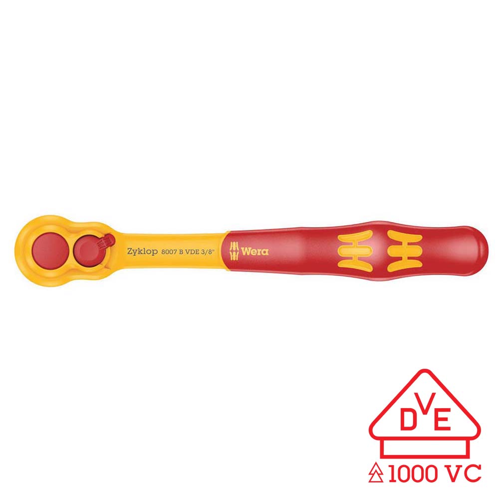 8007 B VDE Ratchet with switch lever and 3/8" drv