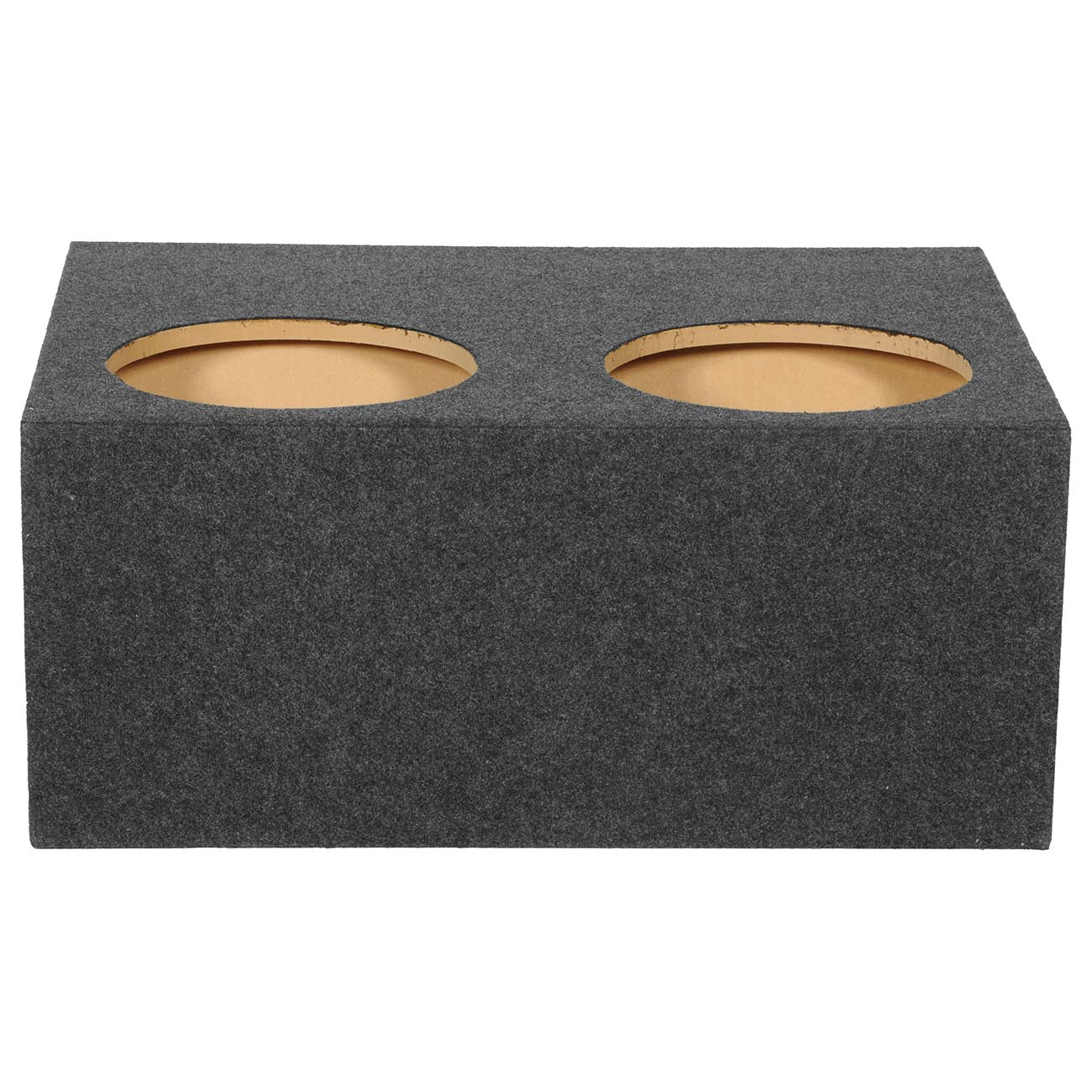 QPower Quad Easy Set 4 Hole 12 Inch Sealed Divided Speaker Box Subwoofer Enclosure MDF Construction Carpeted Car Audio Universal Fit