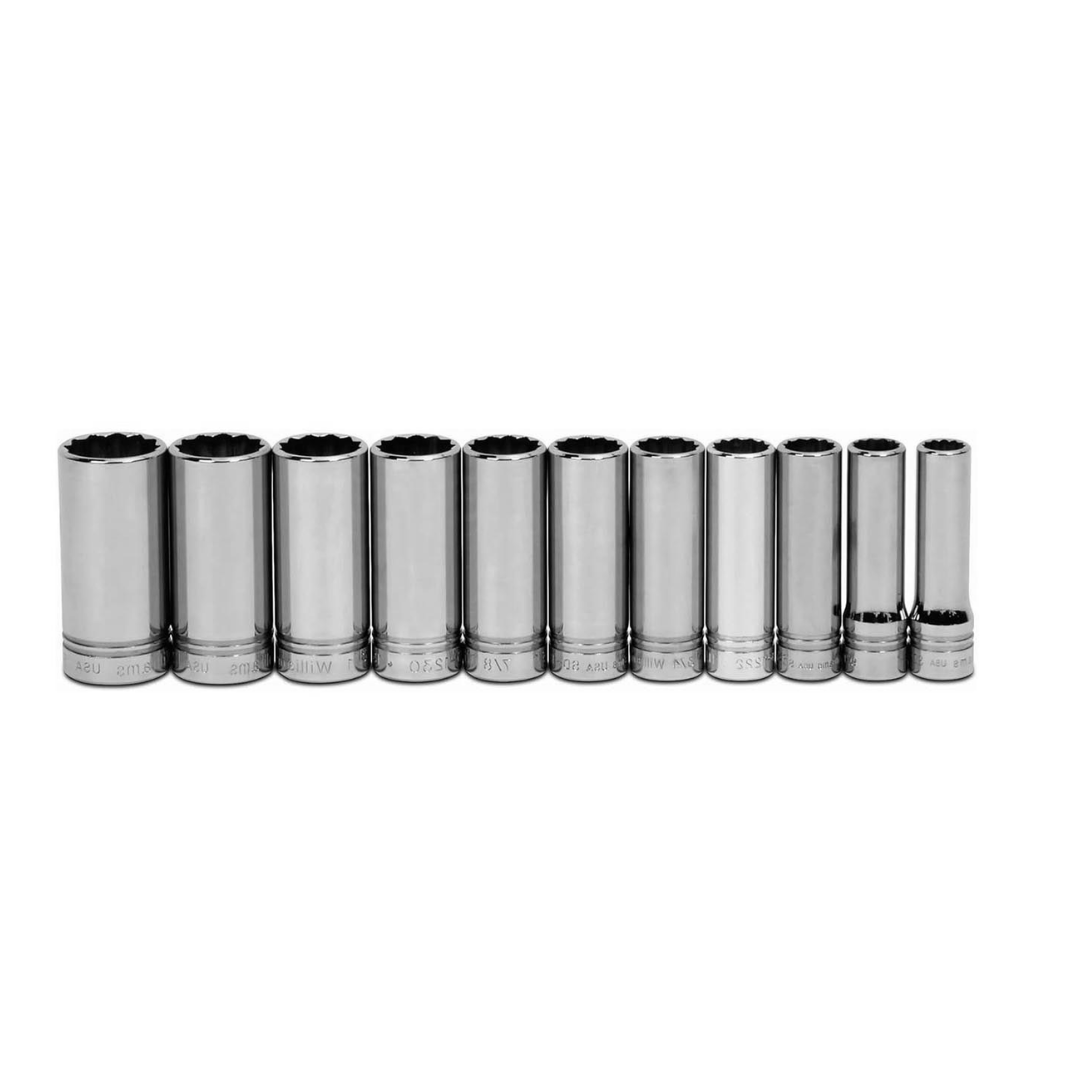 Williams WSSD-11RC 11-Piece 1/2-Inch Drive Deep 12 Point Socket Set