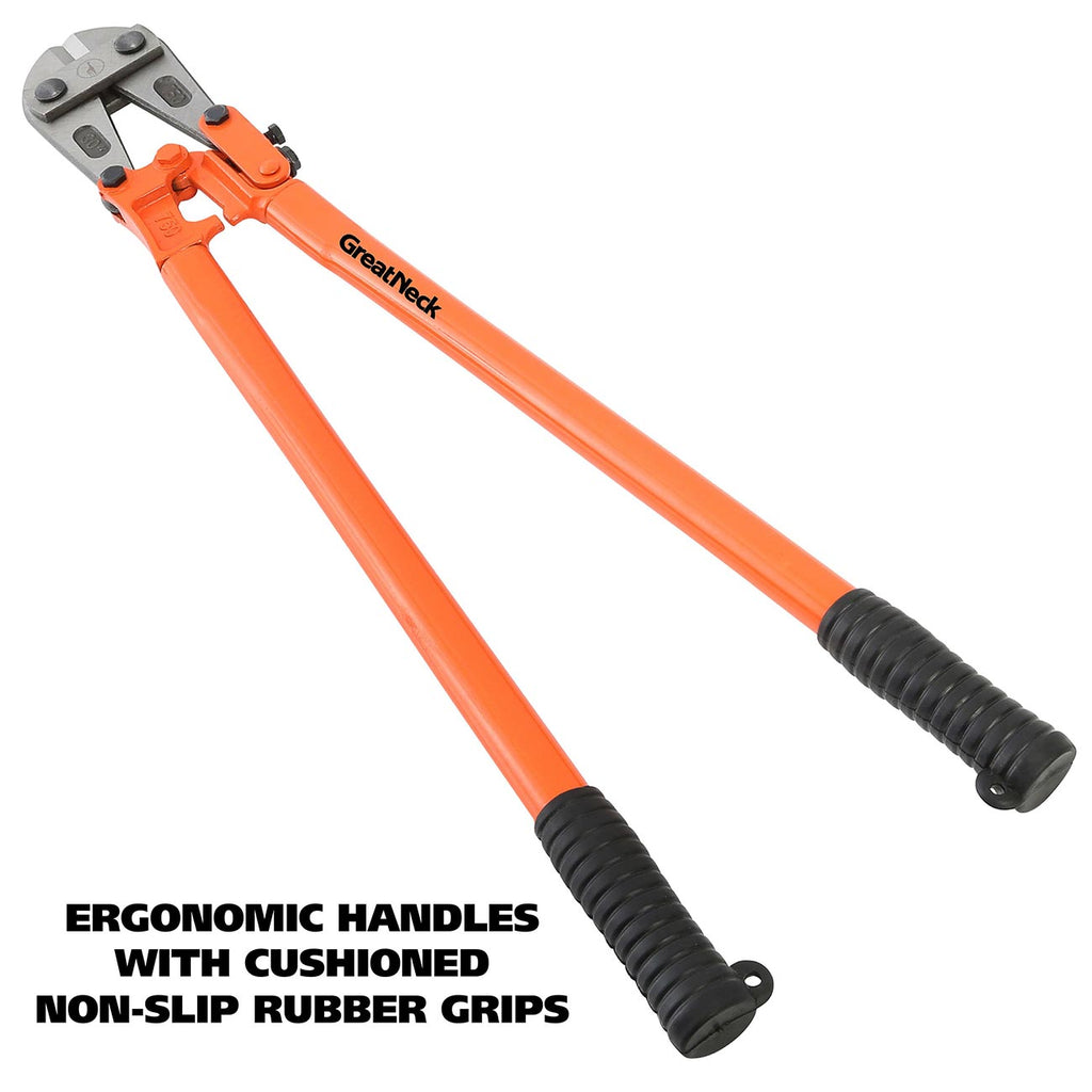 GreatNeck BC30 Bolt Cutter 30", Bolt Cutters Heavy Duty for Locks, Lock Cutter with Adjustable Jaws, Wire Cutters Heavy Duty Non-Slip Grips, Heavy Duty Wire Cutters for Thick Wire
