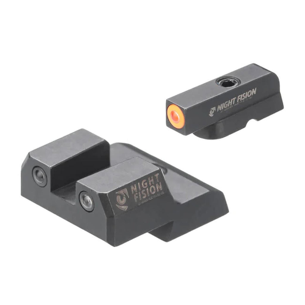 Night Fision Tritium Night Sight Set for CZ USA P-10 C/F - Orange Front Ring, U Notch Black Rear Rings
