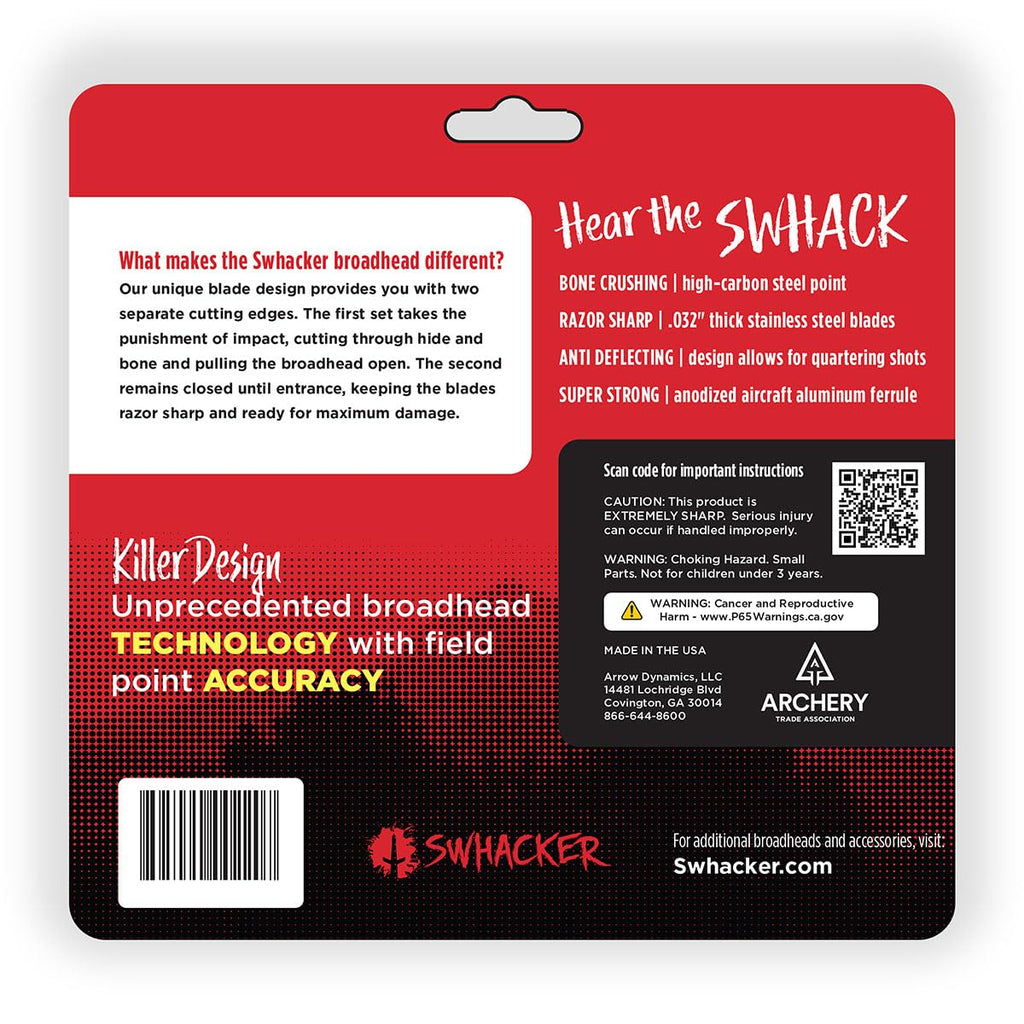 Swhacker SWH00207 #207 Mechanical Broadhead, 100 Grain (3-pack)