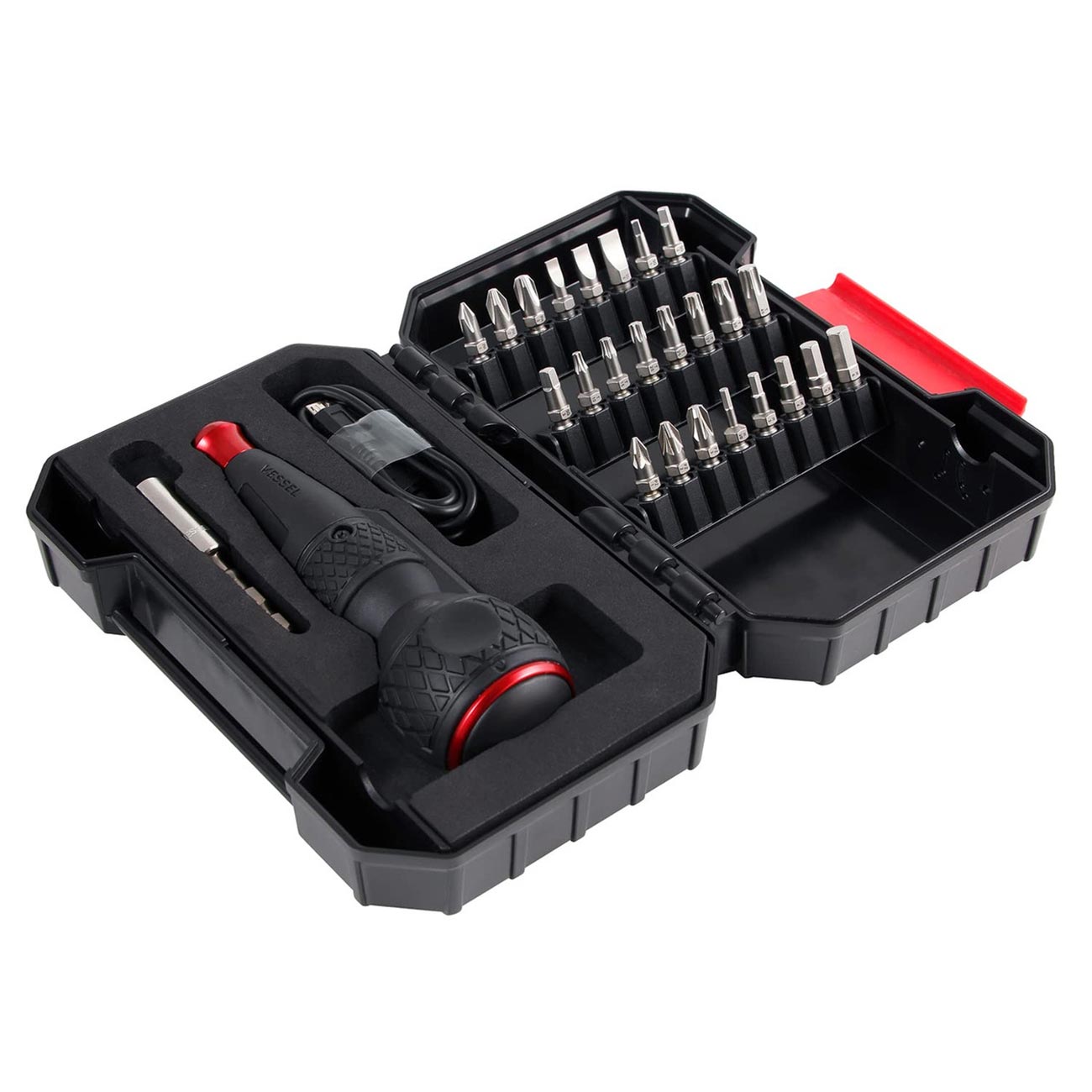 (USA Official) VESSEL e-ASSIST Screwdriver Higher Torque ver. with 25PC. Bit Set