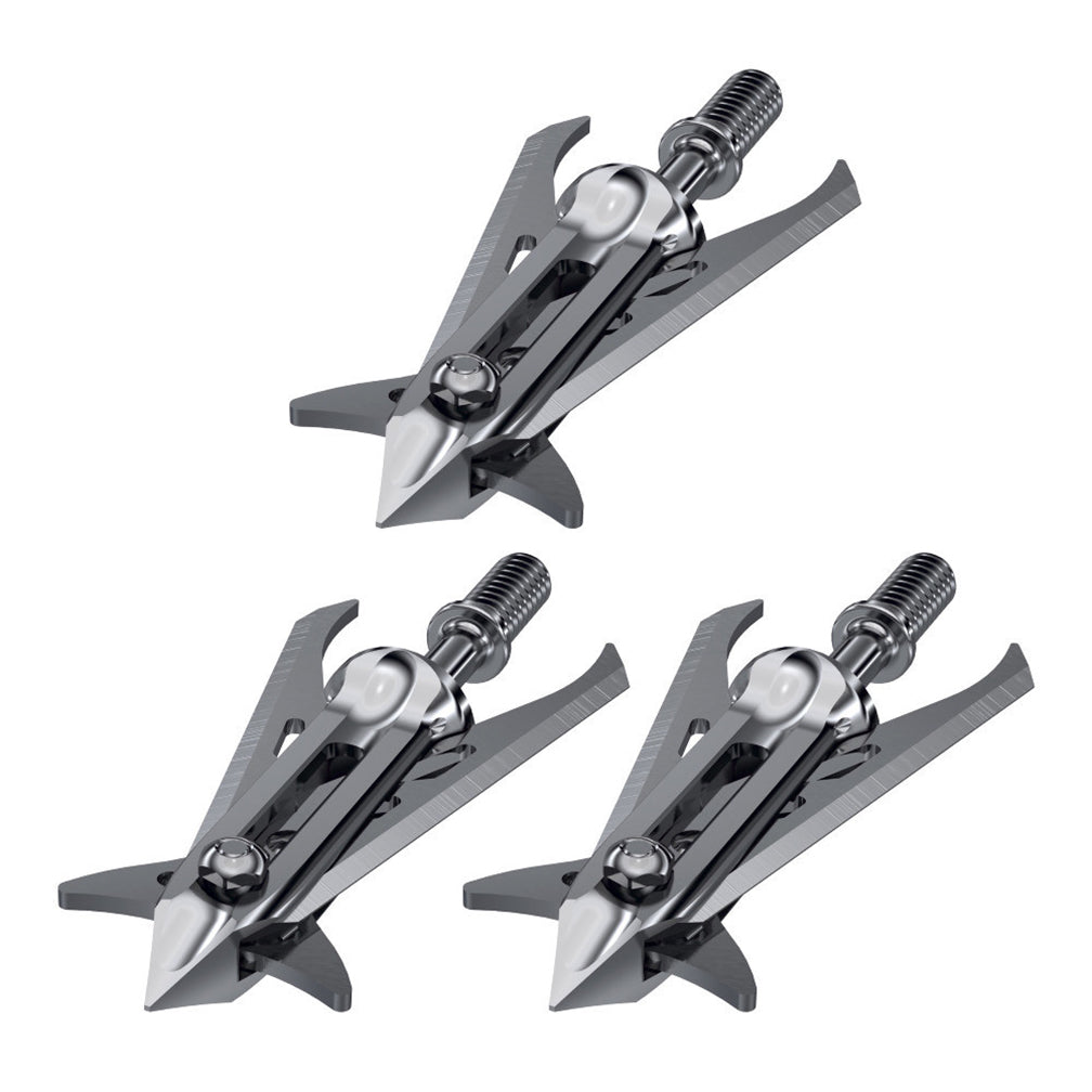 RAVIN R100 Titanium High Performance 450 FPS Rated Mechanical Broadheads 100 Grain Pack of 3, Silver