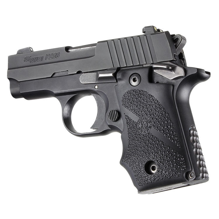 Hogue OverMolded Rubber Grip with Finger Grooves for SIG SAUER P238 - Black - 38000
