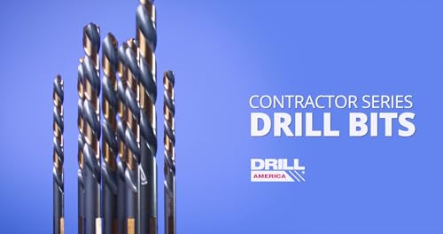 DRILL AMERICA 7/8" Reduced Shank HSS Black & Gold Contractor Drill Bit with 3-Flat Shank