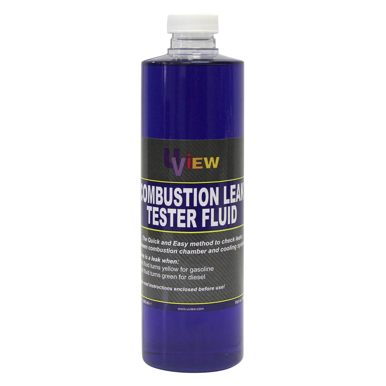 UView 560000 Automotive Combustion Leak Test Kit for Head Gaskets, Cylinder Heads and Engine Block Leaks, Gas/Diesel Engines, Dual-Chamber Tester Filters Alkaline Particles, 16oz Testing Fluid