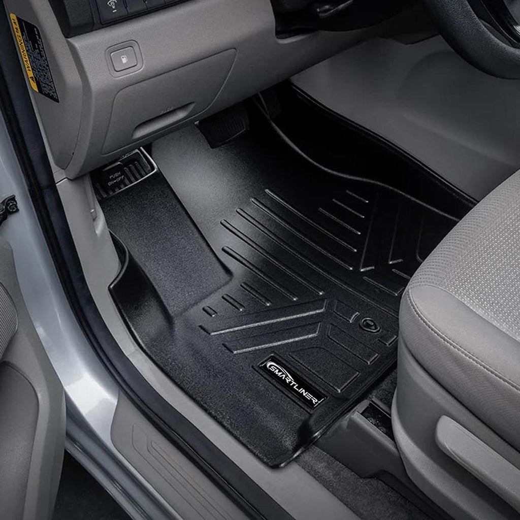 SMARTLINER SA0203B0203 Floor Liners Front & 2nd Row for 2015–2021 Kia Sedona 8-Passenger – All Weather Custom Fit, Black