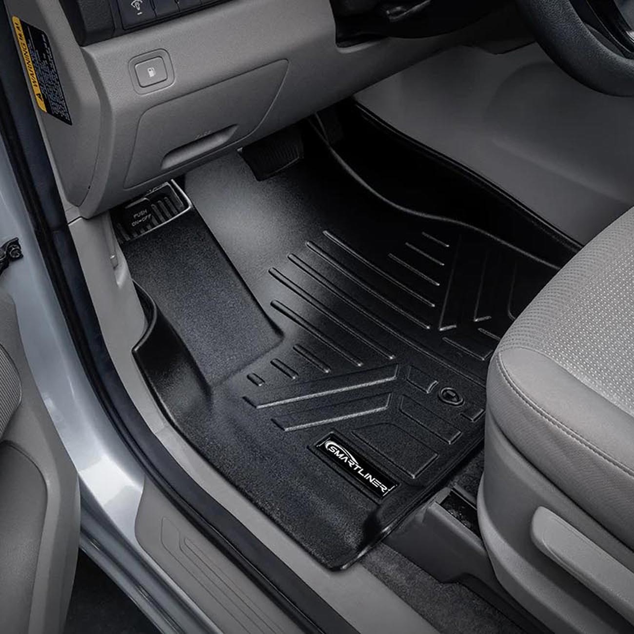 SMARTLINER SA0203B0203 Floor Liners Front & 2nd Row for 2015–2021 Kia Sedona 8-Passenger – All Weather Custom Fit, Black