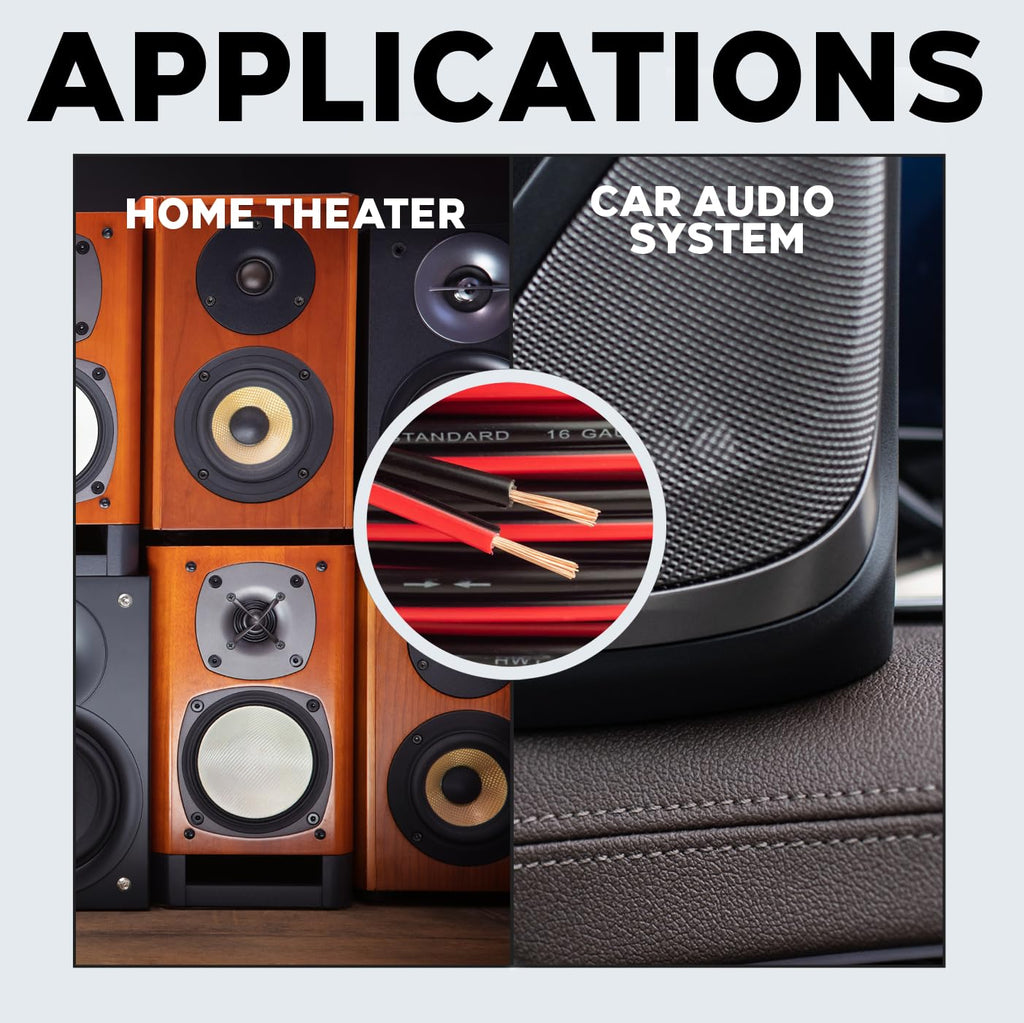 Audiopipe CABLE18BLACK Speaker Cable 18 Ga. 1000 Audiopipe; Red + Black