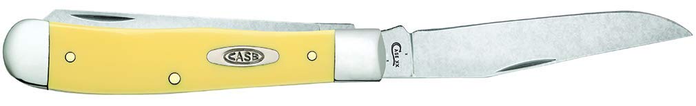 Case XX WR Pocket Knife Yellow Synthetic Trapper W/Clip (Cv) Item #30114 - (3254C Cv) - Length Closed: 4 1/8 Inches